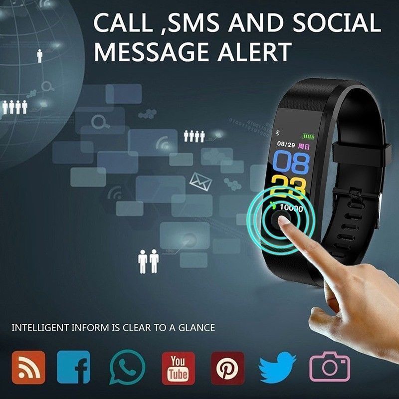ID115 Plus Smart Watch Fitness Activity Tracker