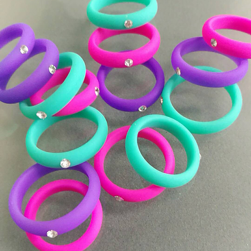 Rhinestone Silicone Rings For Women