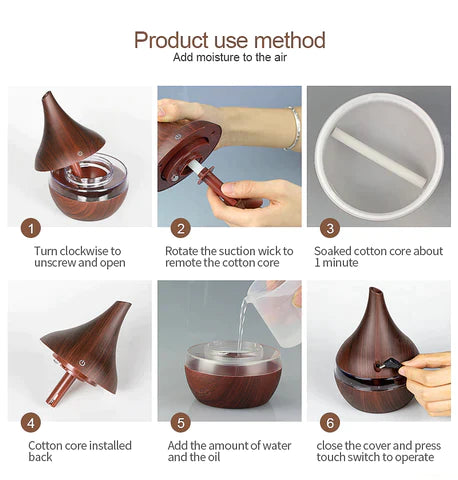 Ultrasonic Wood Humidifier & Diffuser