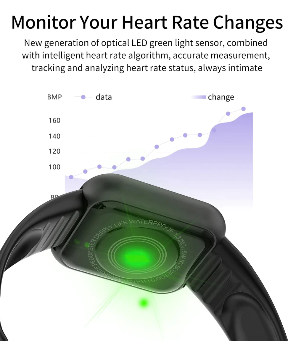 Fit Waterproof Blood Pressure Sports Fitness Tracker Watch