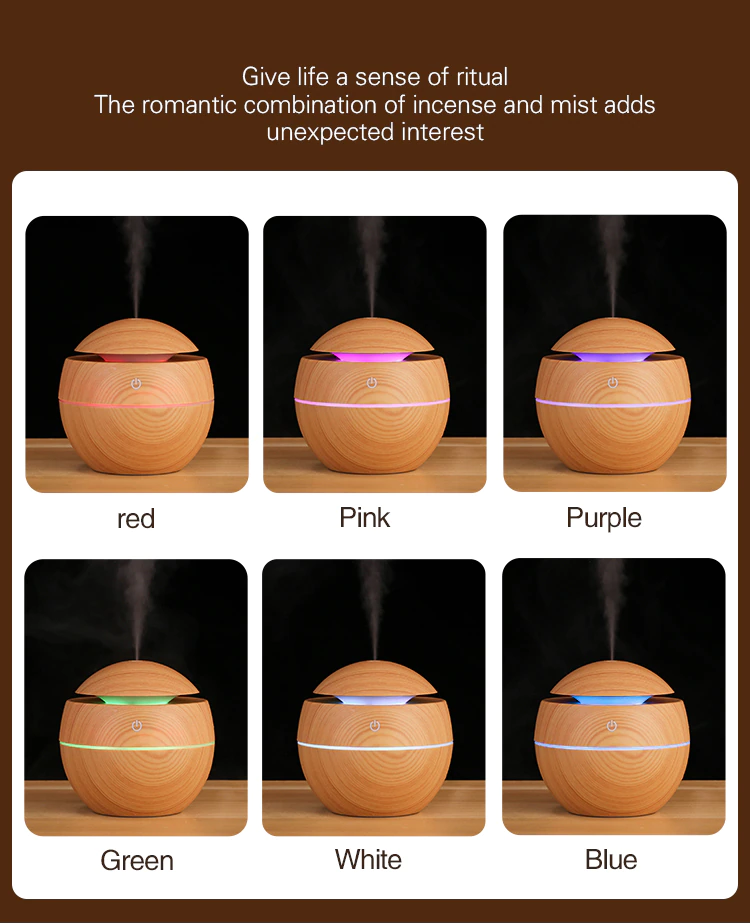 Ultrasonic Wooden Design Air Humidifier 130ML