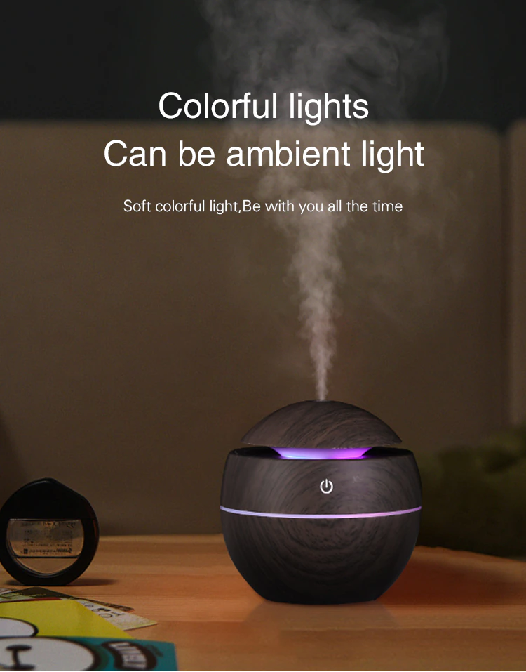 Ultrasonic Wooden Design Air Humidifier 130ML