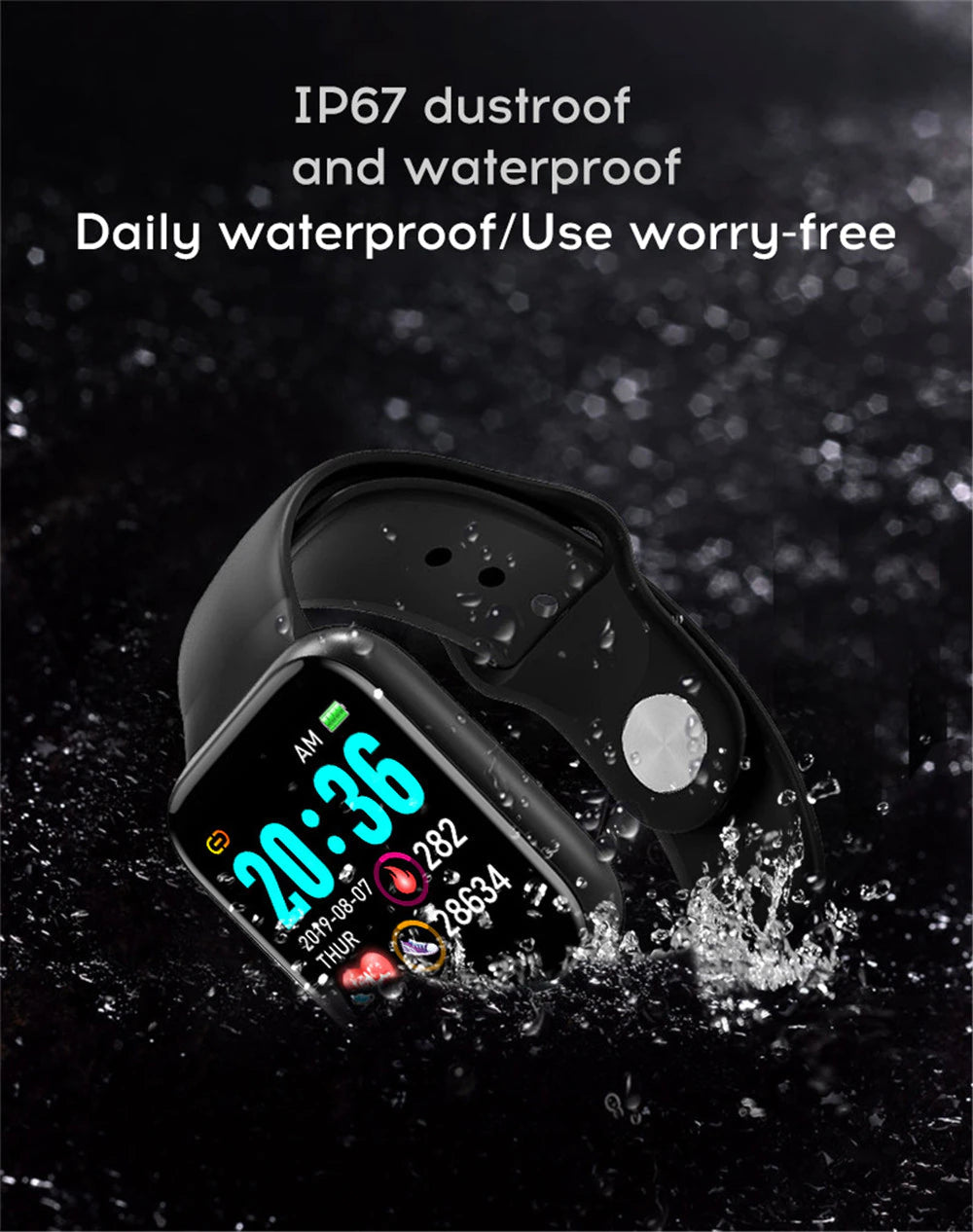 Bluetooth Smart Watch Fitness Tracker Watch With Heart Rate Blood Pressure Activity Tracker Band Bracelet