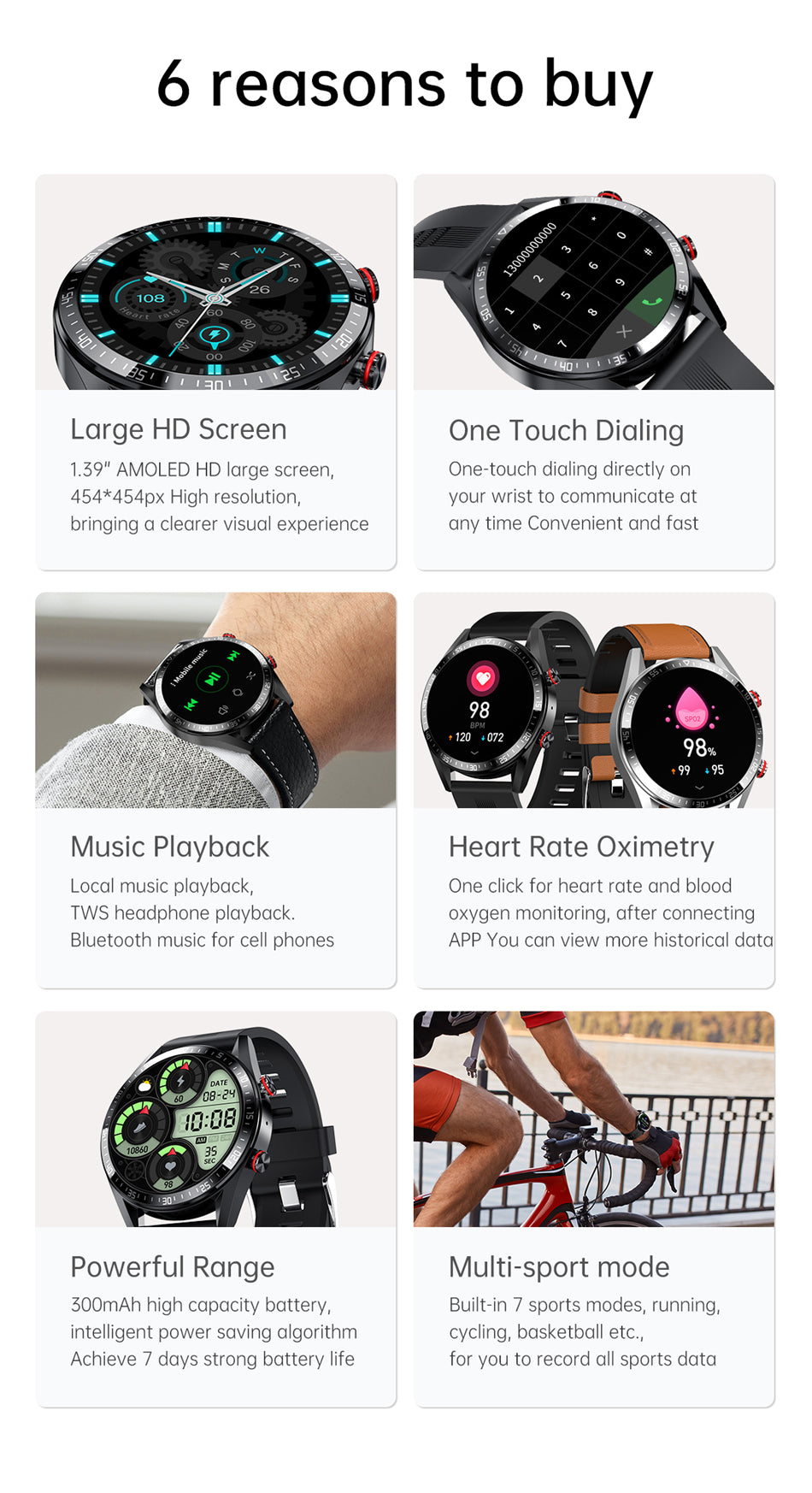 Smart Watch Amoled Display Bluetooth Call