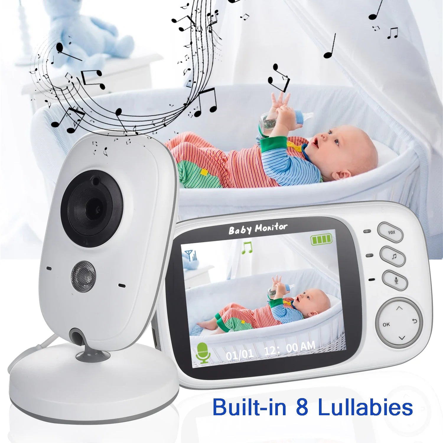 Night Vision 2-Way Video Baby Monitor