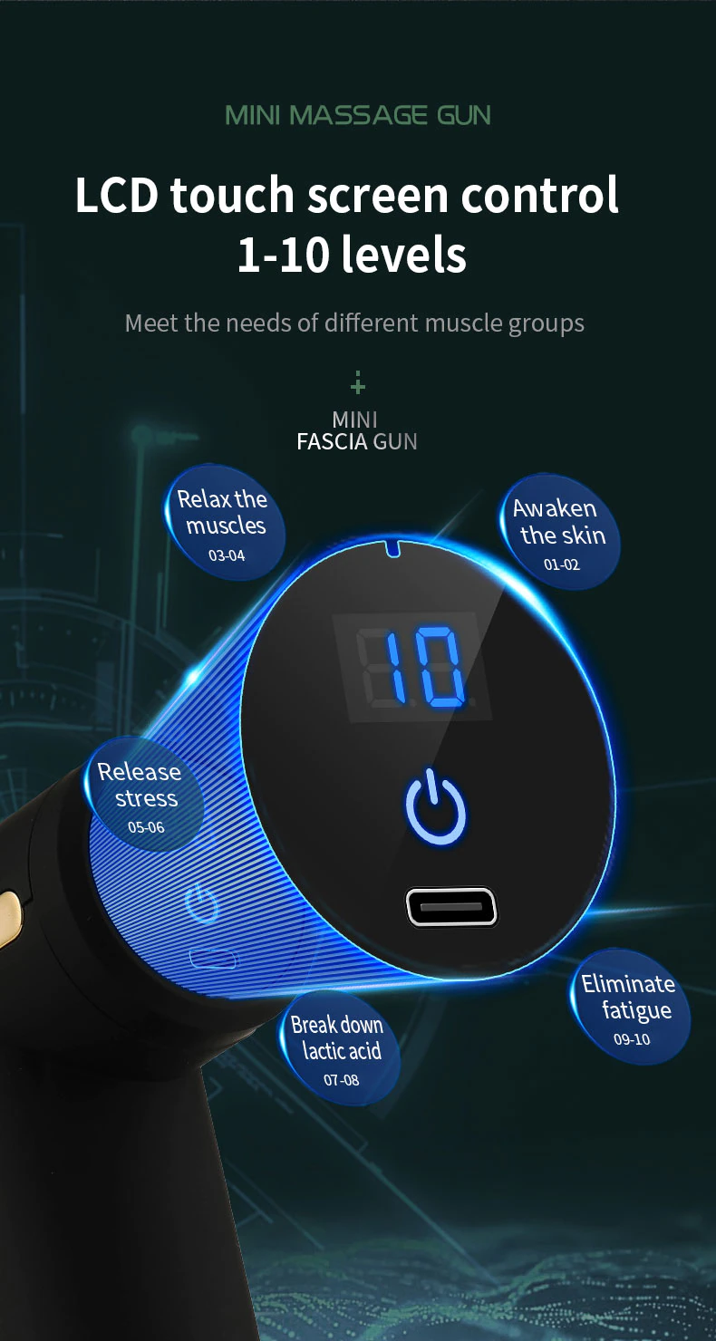4 Heads Professional Massage Gun Deep Tissue Percussion Pain Relief Body Neck Muscle Massager