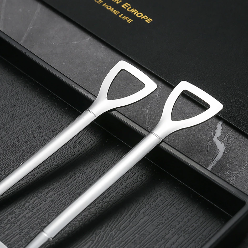 Creative Retro Stainless Steel Shovel Inspired Spoon 1 Pair