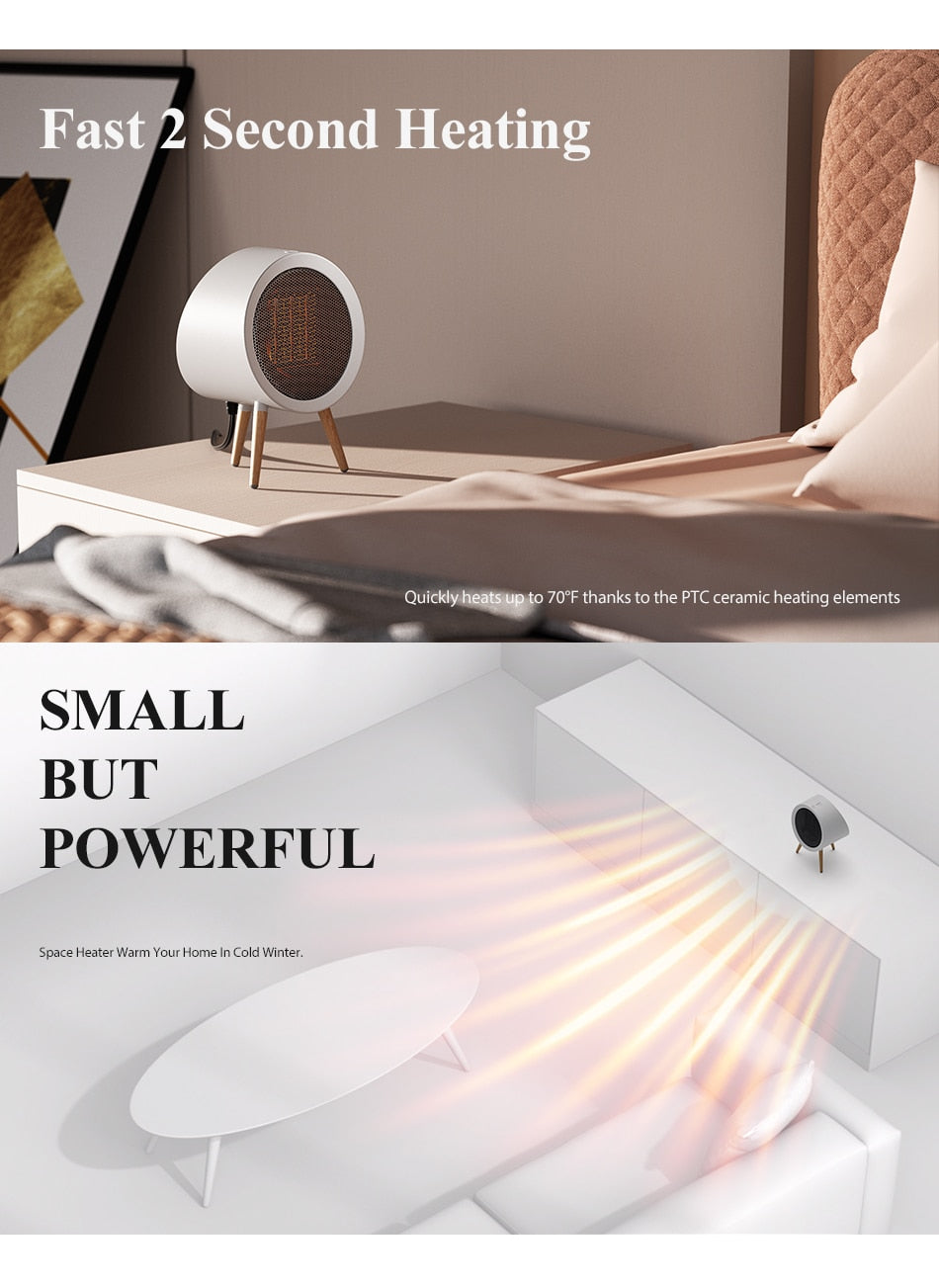 Energy Saving Electric Portable Heater Home And Living Unique Design Fan Heater Room Electric Heater Mini Fast Heating Ceramic Heater With Overheat Protection