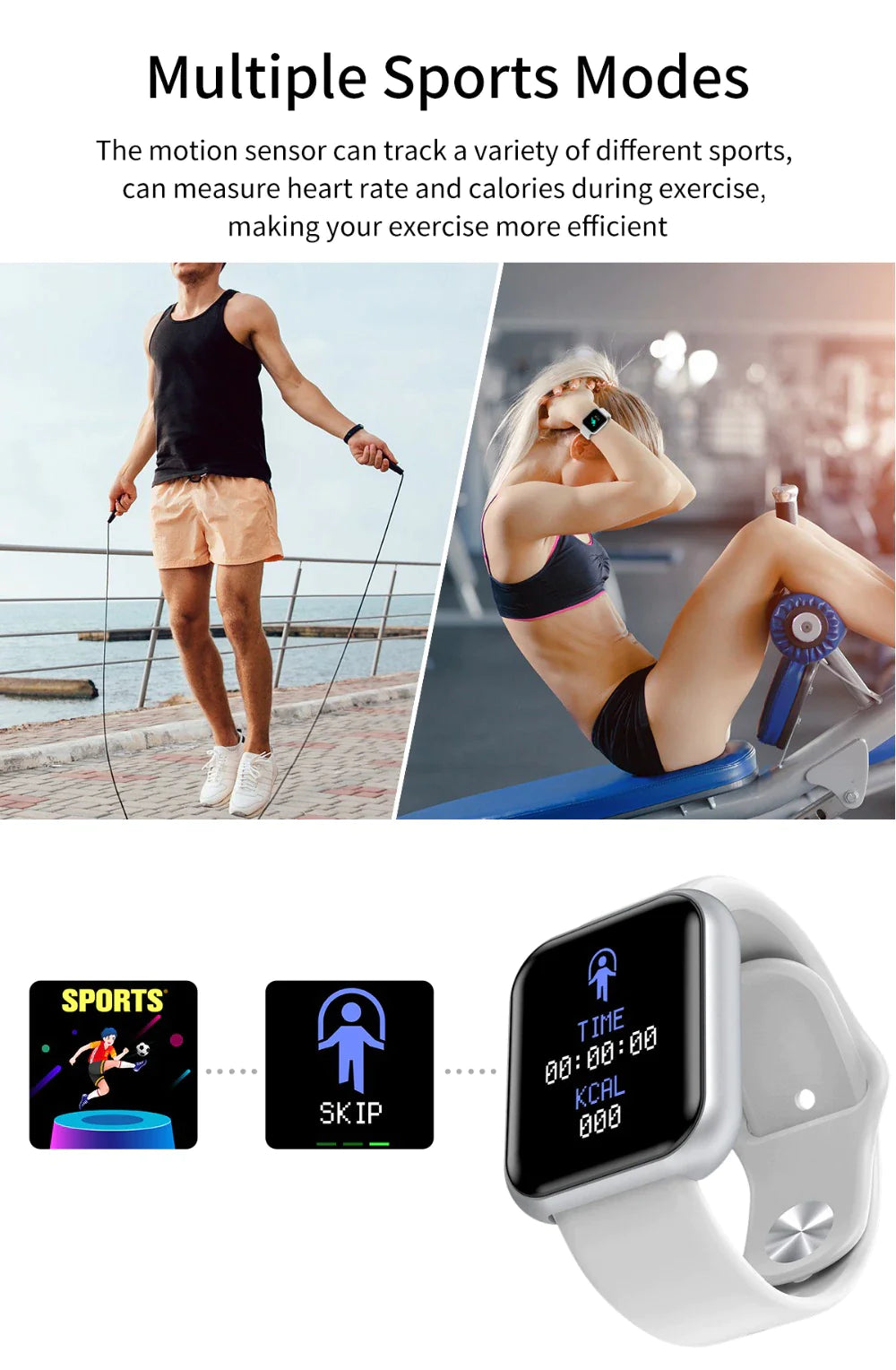 Fit Waterproof Blood Pressure Sports Fitness Tracker Watch