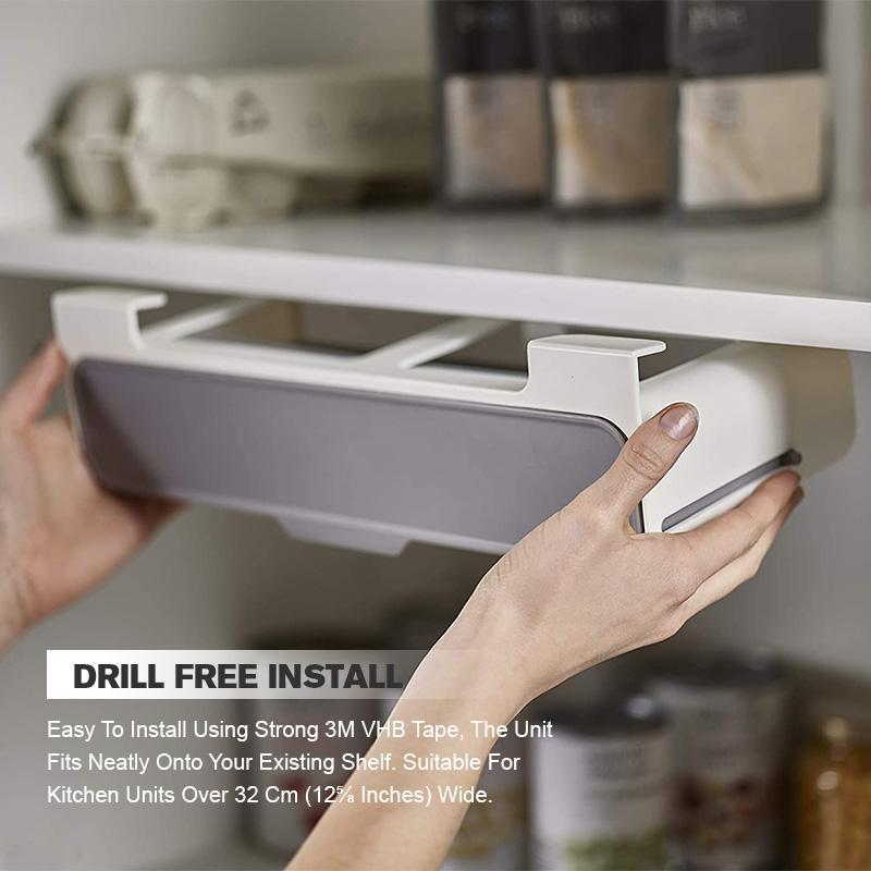 Kitchen Under Shelf Organizer Easy Pull Spice Jar Storage
