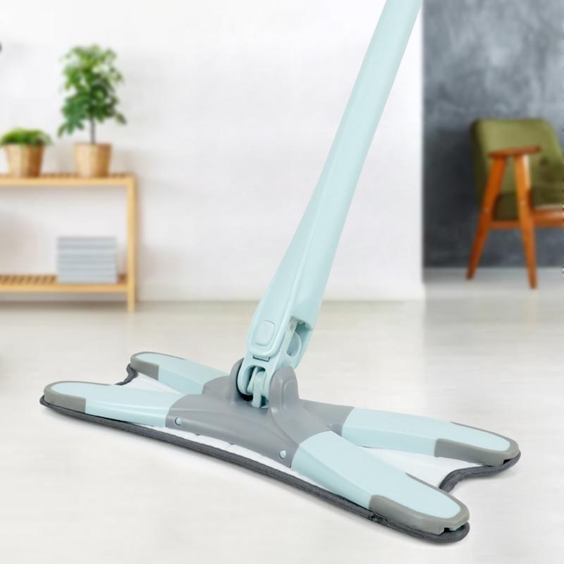 360 Rotating Flat Squeeze Mop and Bucket Hand Free Wringing Microfiber Mop Pads Wet or Dry Usage Home Kitchen