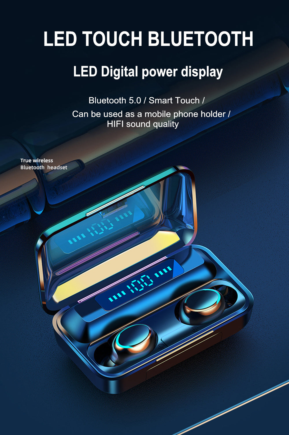 LED Display Bluetooth Wireless Earbuds With Power bank 9D & Surround Sound Professional Ergonomic Stereo With Noise Cancellation True Wireless Earbuds Earphones Headphones Headset
