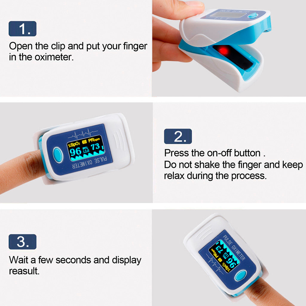 LED Finger Pulse Heart Rate/Blood Oxygen SpO2 Level Oximeter Monitor
