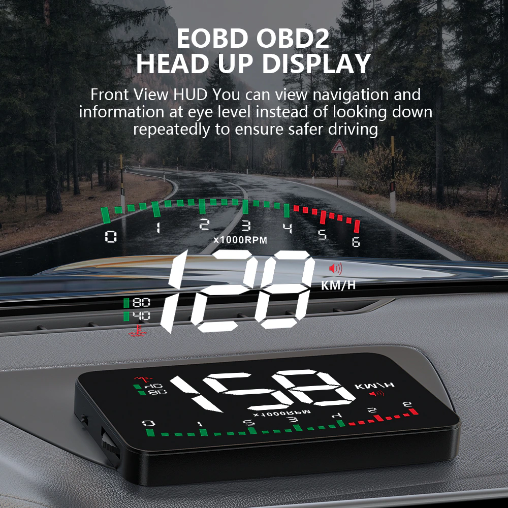 Auto EOBD OBD2 Head Up Display Speedometer Car Alarm Projector Car Electronics Accessories