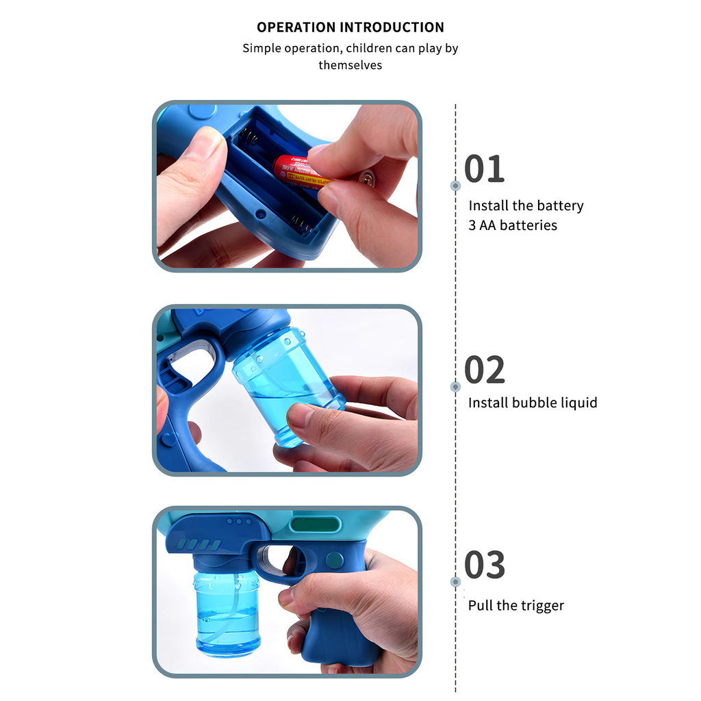 Automatic Bubble Machine Gun Electric Soap Bubbles Automatic Blower With Light Funny Outdoor Toys for Children Kids