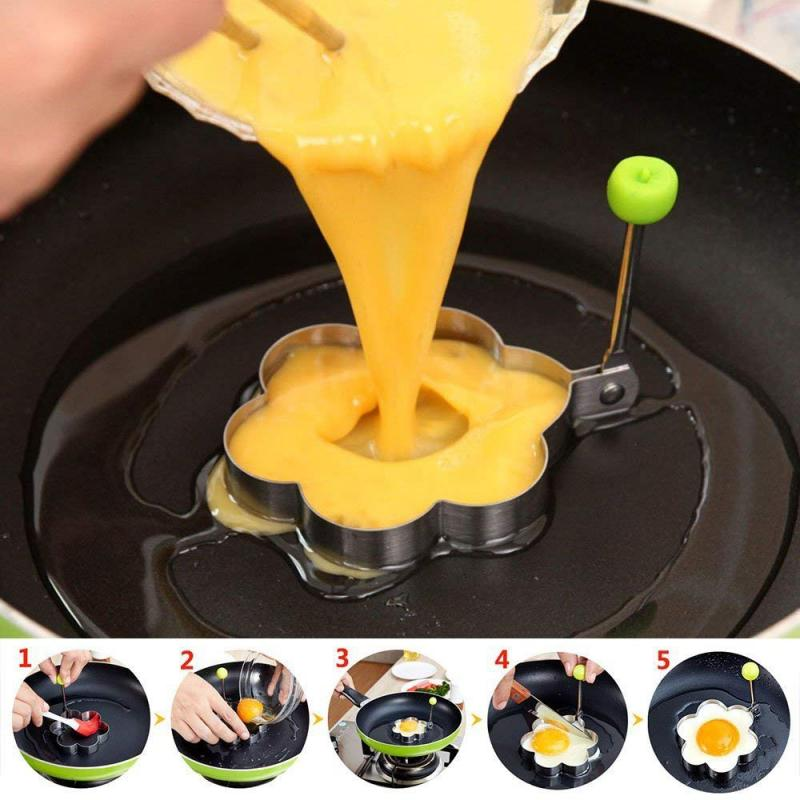 5 pcs Stainless Steel Fried Egg Shaper Pancake Omelette Mould Cooking Tools Kitchen Accessories