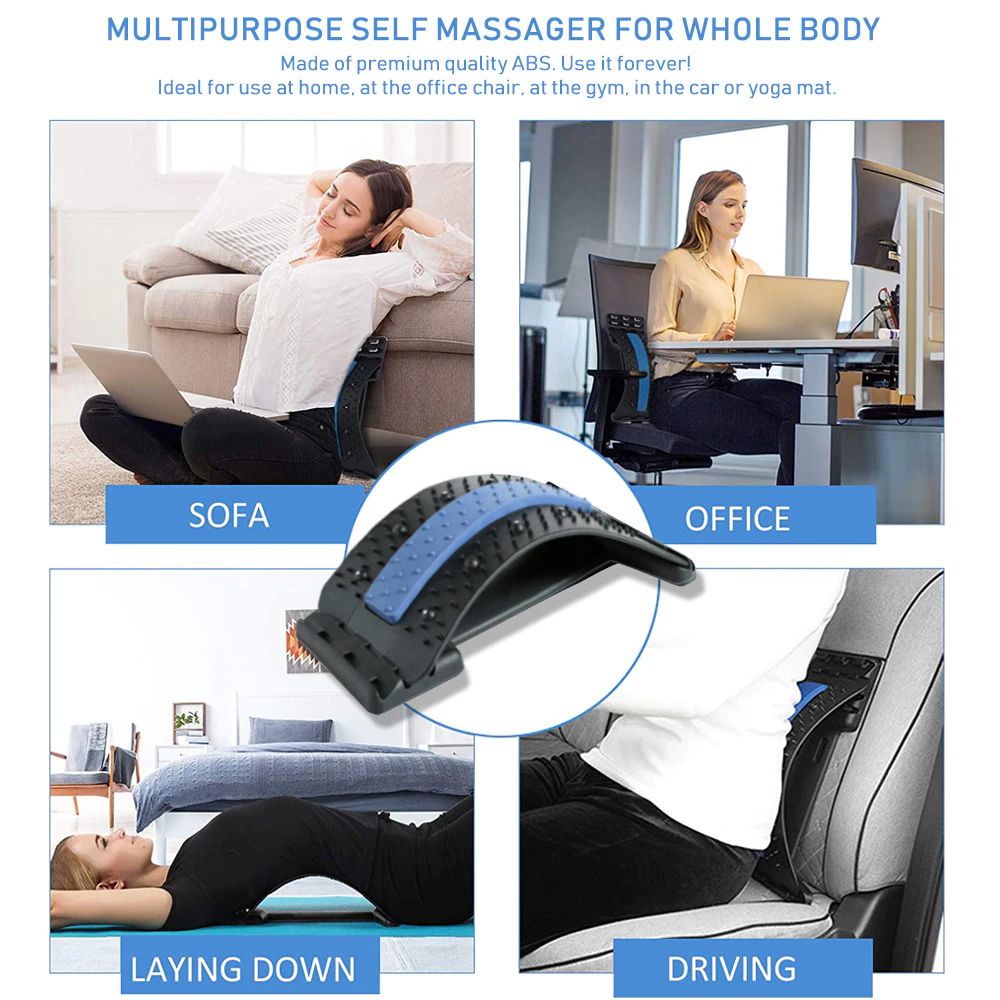 Multi-Level Adjustable Magnetotherapy Back Stretcher Massager