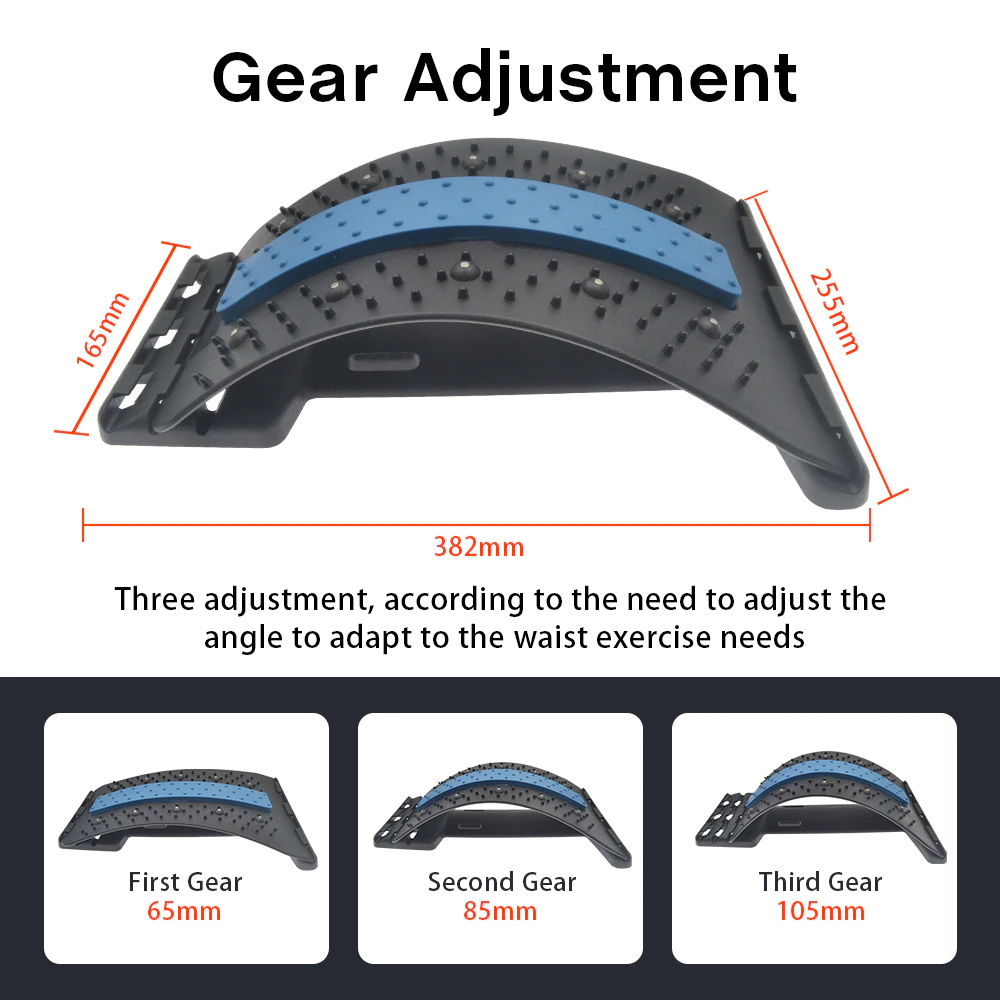 Multi-Level Adjustable Magnetotherapy Back Stretcher Massager