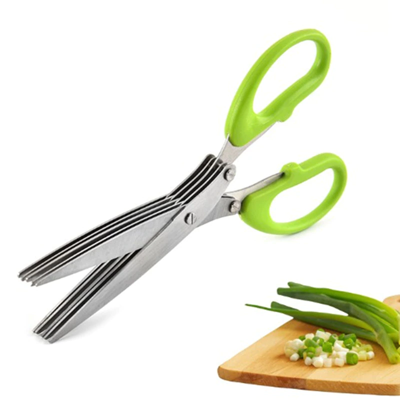 5 Layer Stainless Steel Multi-Blade Kitchen Cooking Tool Herb Scissors Kitchen Shears