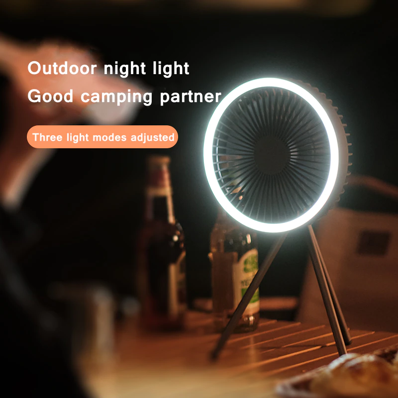 Multi-Function Rechargeable Tripod Cooling Fan with LED Light