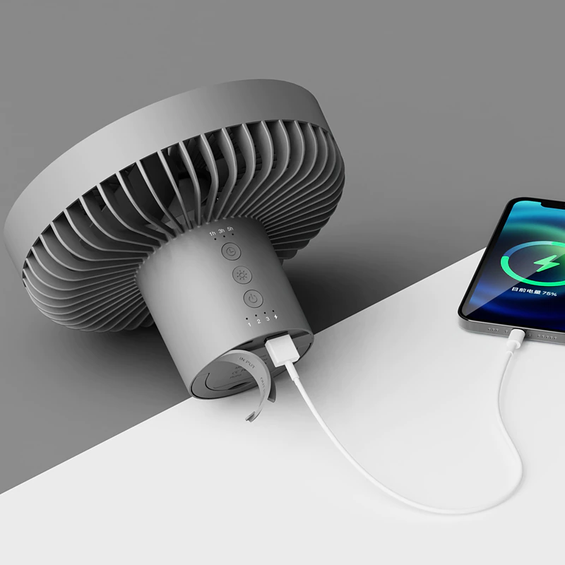 Multi-Function Rechargeable Tripod Cooling Fan with LED Light