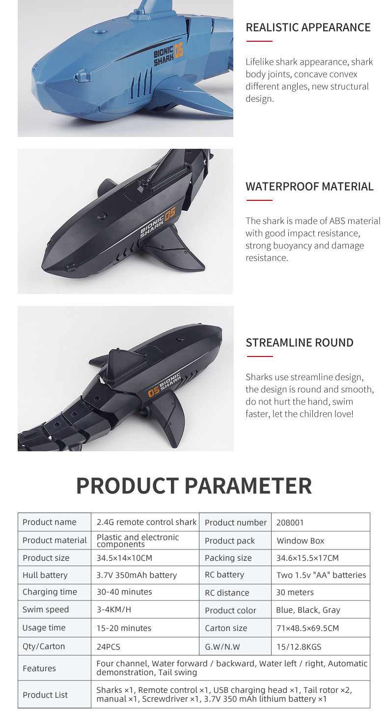 Remote Control Realistic Whale/Shark Robot Toys Waterproof Best RC Toys 2025 With Camera Educational Activity Toys