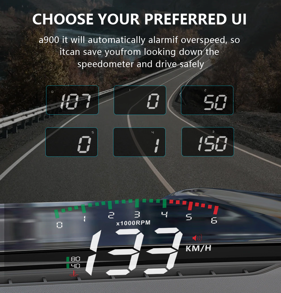 Auto EOBD OBD2 Head Up Display