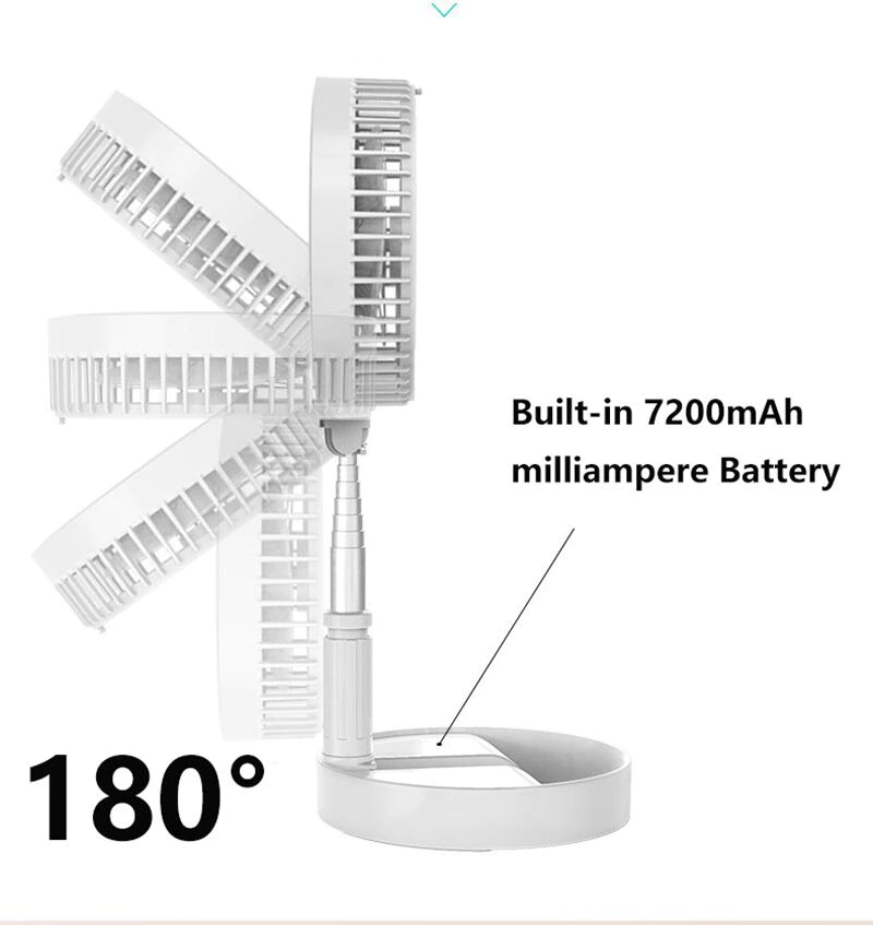 Portable Mini Telescopic Folding Rechargeable Fan