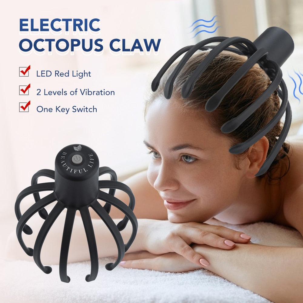 electric octopus head massager multi-claw electric massager Therapeutic Head Scratcher Relief octopus electric head massage claw