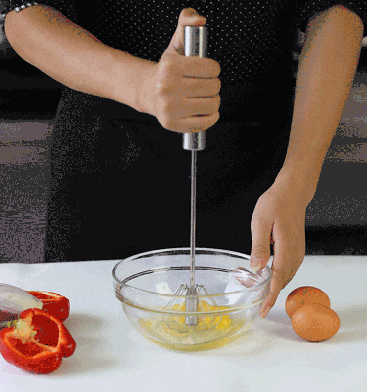 Semi-Automatic EGG Whisker Egg Beater Stainless Steel Manual Hand Mixer