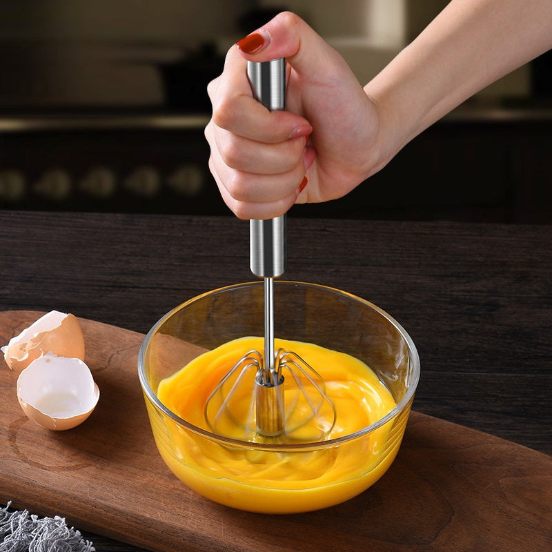 Semi-Automatic EGG Whisker Egg Beater Stainless Steel Manual Hand Mixer