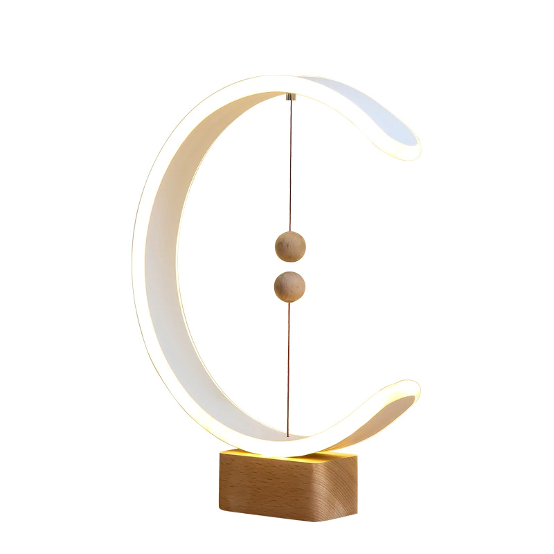 C-Shaped Bedside Lamp With Floating Magnetic Switch