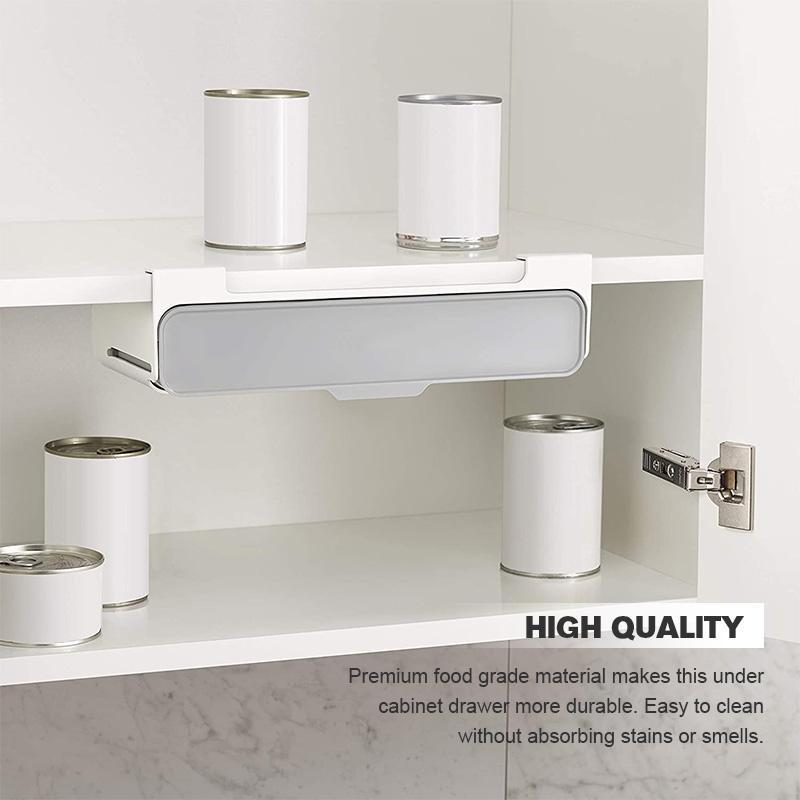 Kitchen Under Shelf Organizer Easy Pull Spice Jar Storage
