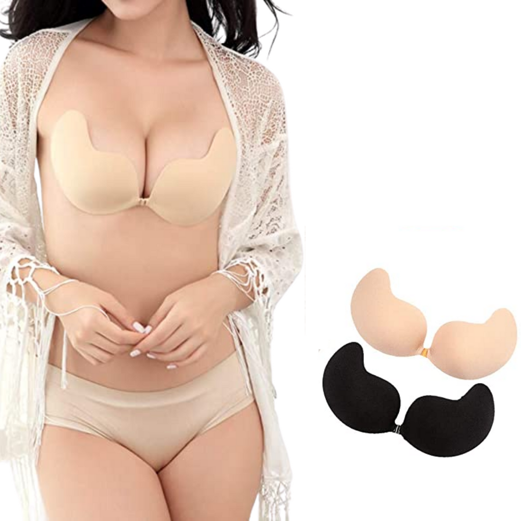Reusable Front Closure Backless Strapless Adhesive Push Up Bra
