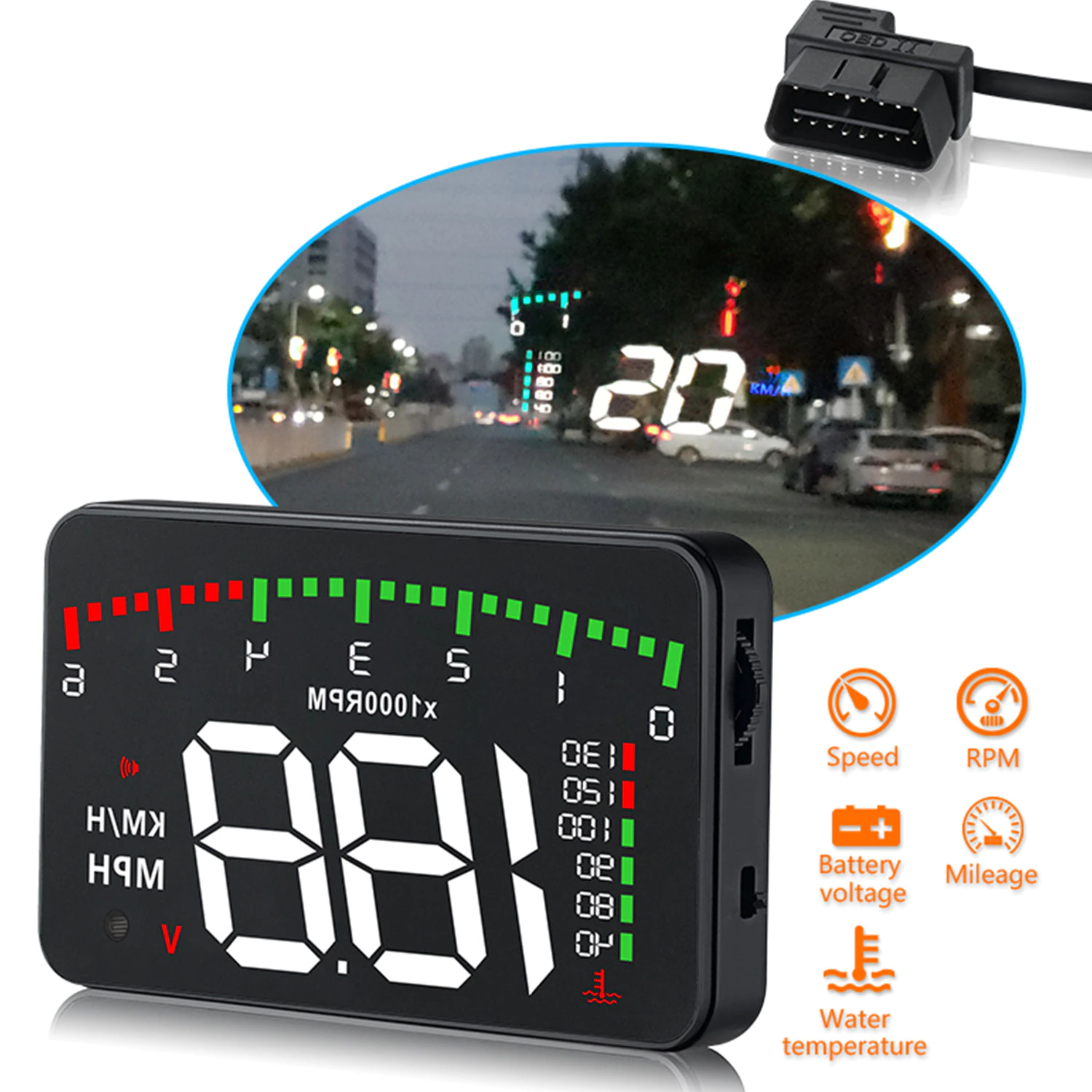 Auto EOBD OBD2 Head Up Display