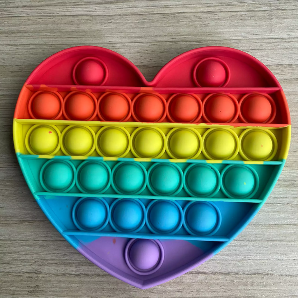 Hearts Pop Silicone Bubble Fidget Toy