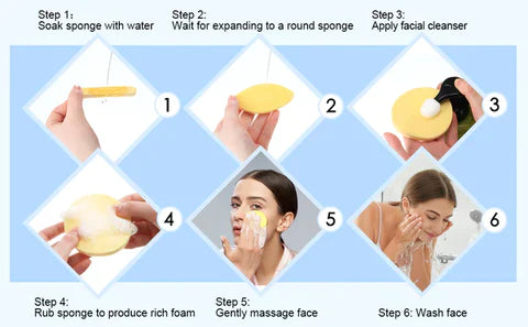 Compressed Natural Cellulose Facial Cleansing Sponge