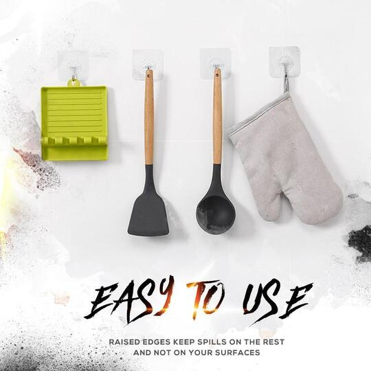 Non-slip Kitchen Utensil Rest with Drip Pad