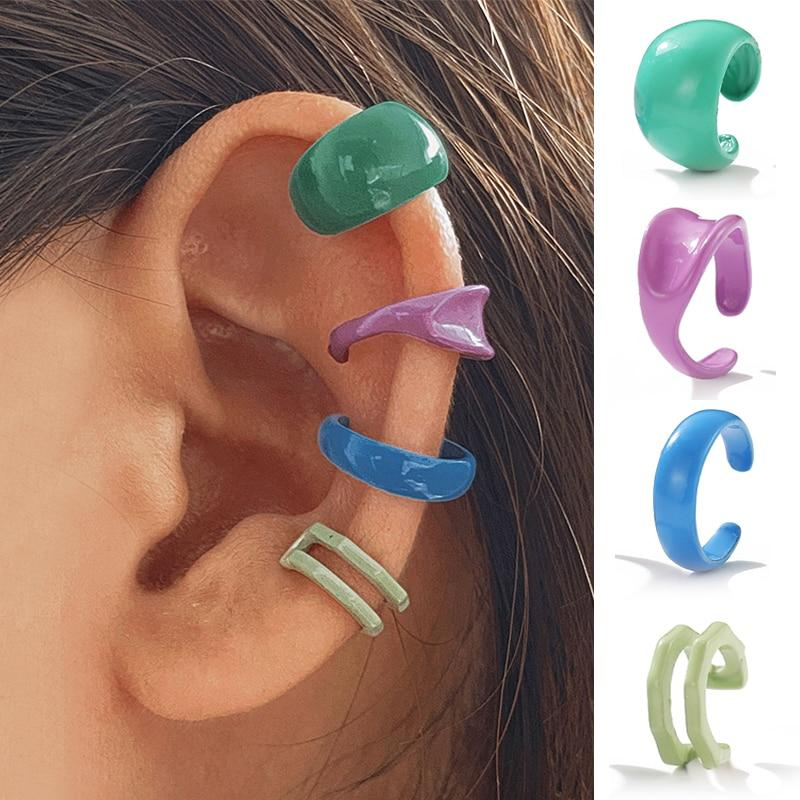 5 Pcs Colorful Resin Ear Cuff
