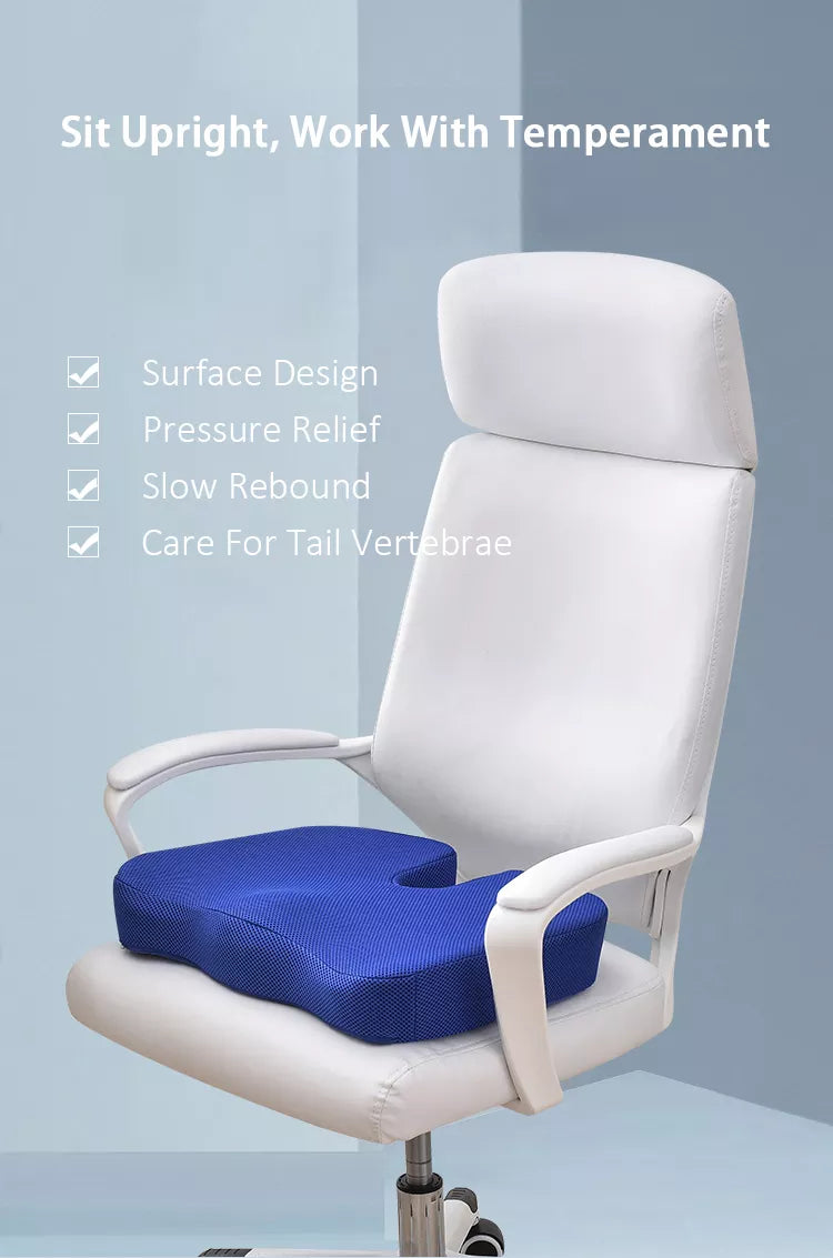 Back Pain Relief Orthopedic Seat Cushion for home, office and travel etc stadium cushion with back Breathable pillow pad for talibone pain relief and lumbar back support Sciatica Butt Pillow