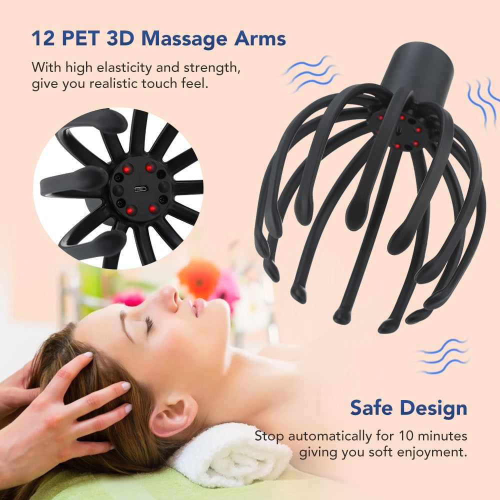 electric octopus head massager multi-claw electric massager Therapeutic Head Scratcher Relief octopus electric head massage claw