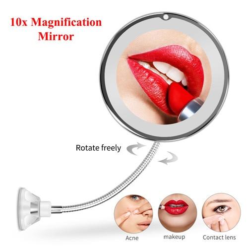 New 10x Magnifying LED Lighted Makeup Mirror