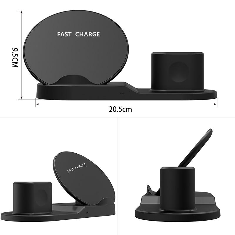 3 in 1 Fast Wireless Charger Dock & Holder Stand Docking Station for iPhone and Samsung