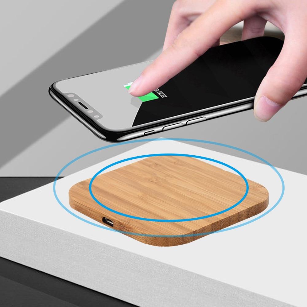 Universal Portable Wireless Charging Bamboo Pad