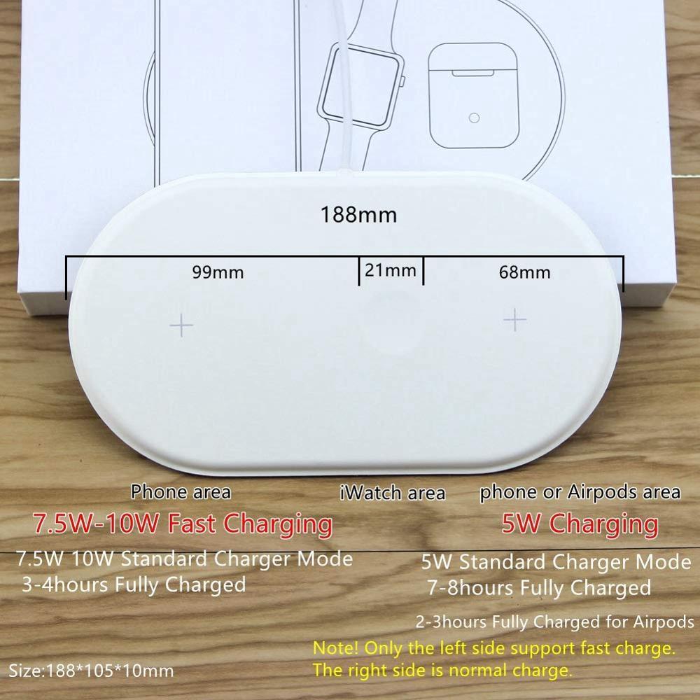3 in 1 Fast Wireless Charging Docking Station Stand Pad Wireless Charger for IPhone Apple Watch Airpods Charging Dock Stand