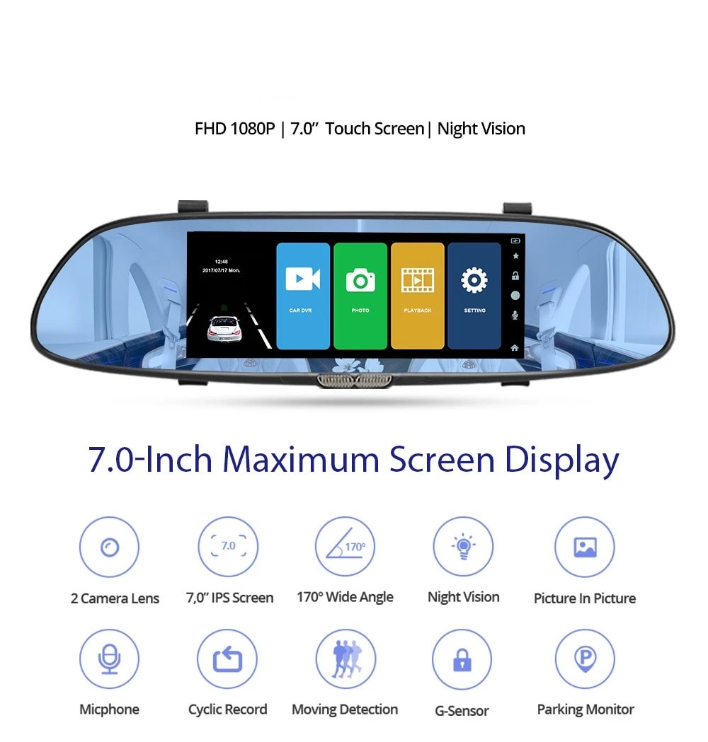 Full HD 1080P Car DashCam DVR Dual Lens