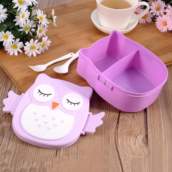 Cartoon Owl Food Container Storage Bento Box