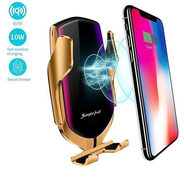 Automatic Clamping Infrared Auto Induction QI Car Wireless Fast Charger