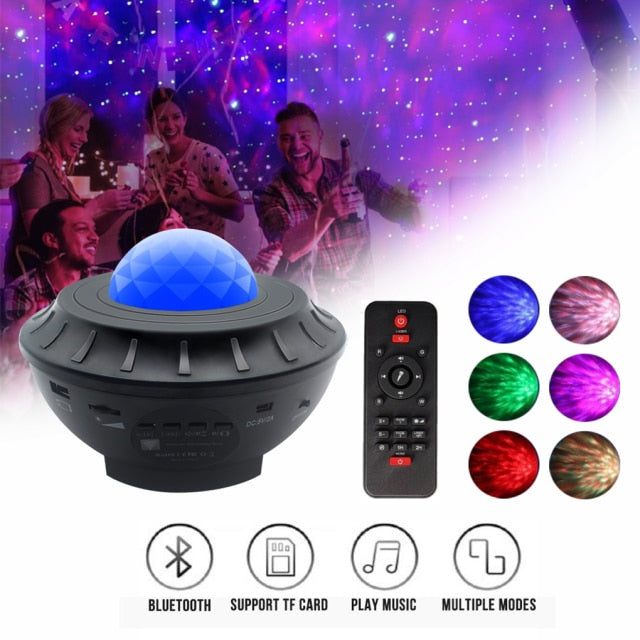 LED Star Light Projector with Bluetooth Speaker - 21 Lighting Mode