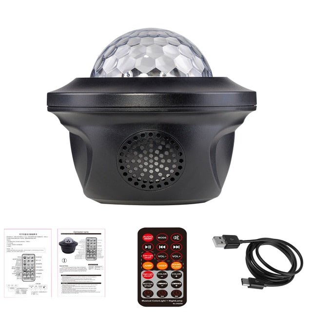 Galaxy Star Night Lamp LED Star Projector Night Light Ocean Wave Projector - 21 Lighting Modes